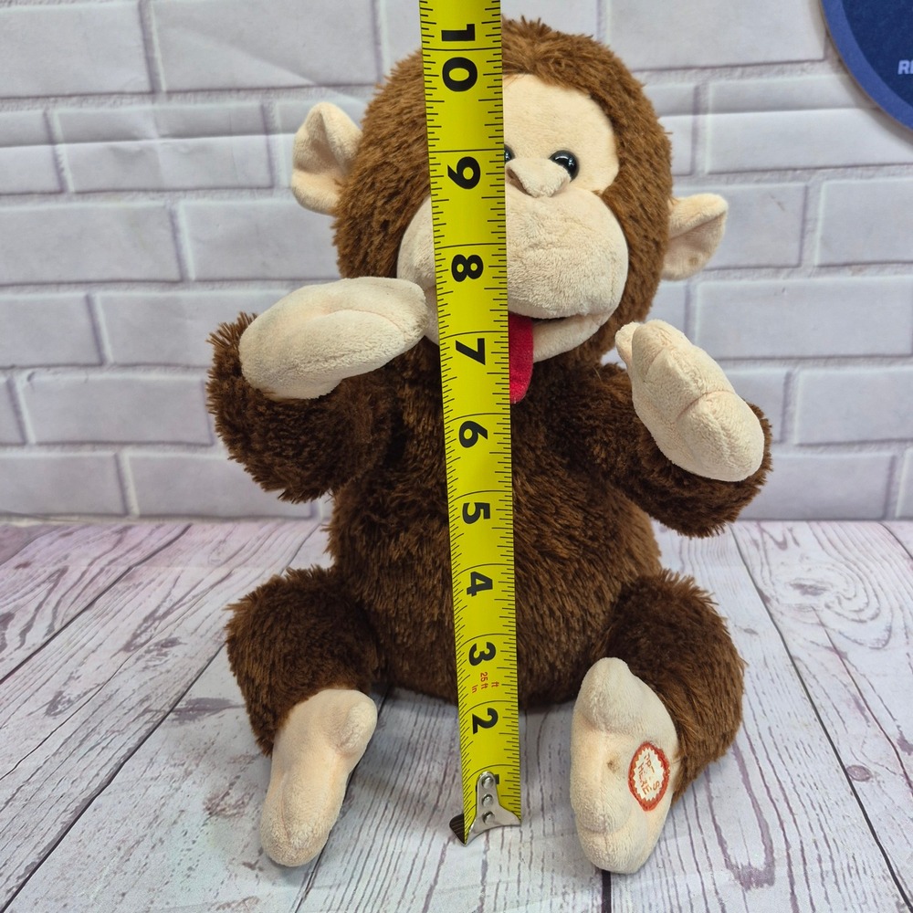 Giggles International Brown Animated Monkey Plush Tongue Out 10 Inch 2015